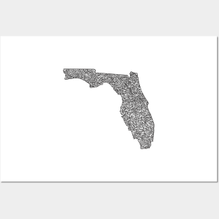 Florida Map Posters and Art